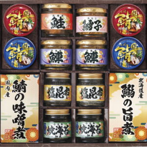 【ラッピング無料】雅和膳 詰合せ 4987-100 さば水煮 さば味噌煮 焼海苔佃煮 鰊フレーク 塩昆布 鰯の旨煮 鯖の味噌煮 鱈子フレーク 北海道鮭フレーク