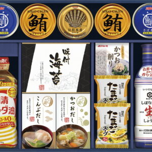 【ラッピング無料】日清オイリオ 食卓バラエティセット CIH-70R ニッスイさば水煮 まぐろ油漬け たまごスープ キッコーマン生しょうゆ 日清 サラダ油 宝幸 貝柱水煮ほぐし身 かね七 マルトモ かつおパック 有明海産味のり