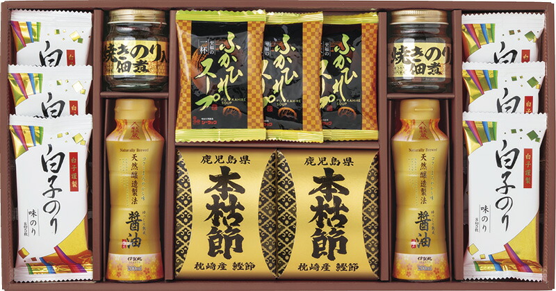 【ラッピング無料】清海之宴 詰合せ 4605-50 白子のり 味のり ふかひれスープ 天然醸造醤油 焼きのり入佃煮 かつお節