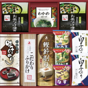 【ラッピング無料】アマノフーズ & 永谷園 食卓セット BS-40R お茶づけ海苔 白子だし塩のり みそ汁 ふりかけ わかめスープ まるじょう鰹節削り 有明海産 味付のり