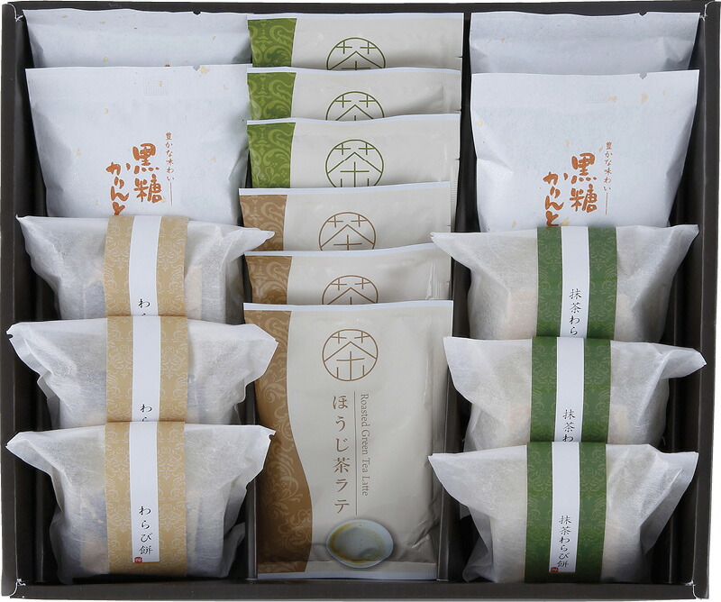 【ラッピング無料】神田川俊郎監修 味和心 甘味セット KKMT-H わらびもち きな粉 黒糖かりんとう ほうじ茶ラテ 抹茶ラテ 黒蜜