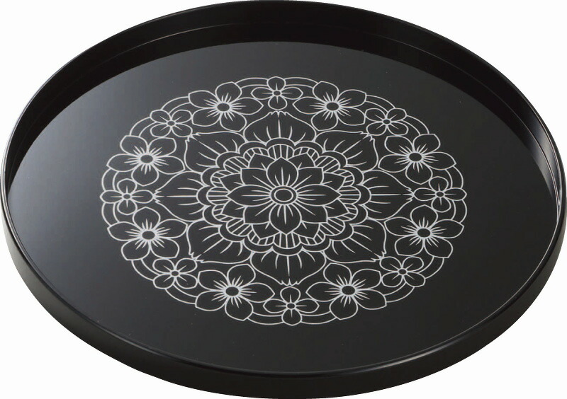 【ラッピング無料】国産 8.3丸盆 蓮華 2335 日本製 お盆 トレー トレイ