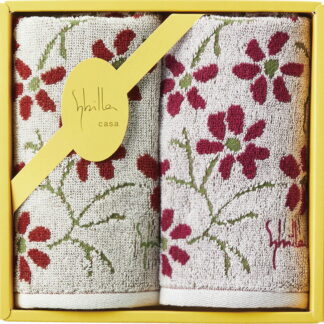 【ラッピング無料】シビラ エンラサーダ２ ミニタオル 2P ベージュ/ピンク 94081 綿100%