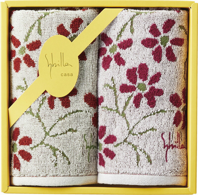 【ラッピング無料】シビラ エンラサーダ２ ミニタオル 2P ベージュ/ピンク 94081 綿100%