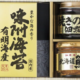 【ラッピング無料】美味之誉 詰合せ 4940-15 焼きのり佃煮 北海道産鮭フレーク 有明海産 味付け海苔
