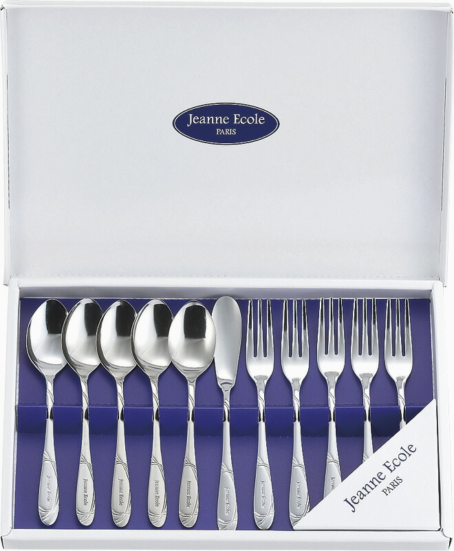 【ラッピング無料】国産 ジャンヌ･エコール モーニングセット 11PC JE-82 日本製 カトラリーセット コーヒースプーン ヒメフォーク バターナイフ