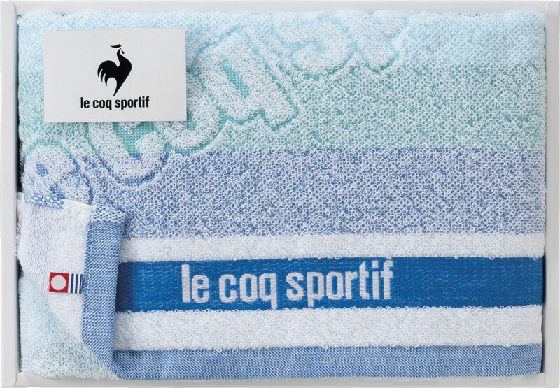 【ラッピング無料】国産 le coq sportif ルコック ビッグロゴ スポーツタオル ブルー LQ2302 ST1P BL 綿100% 日本製