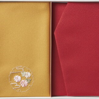 【ラッピング無料】国産 洛北 刺繍入り金封包み ＆ 金封ふくさ 赤 H011a 日本製