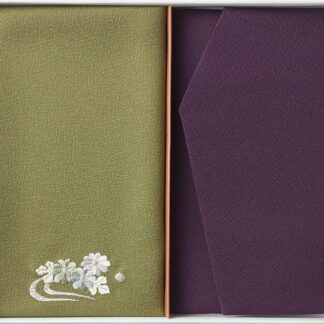 【ラッピング無料】国産 洛北 刺繍入り金封包み ＆ 金封ふくさ 紫 H011b 日本製