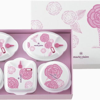 【ラッピング無料】国産 マリ･クレール ローズブルーミング 電子レンジ容器5点セット MC-669 日本製 保存容器 キャニスター