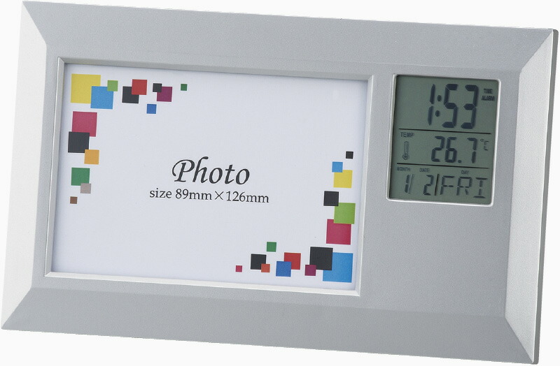 【ラッピング無料】フォトフレーム クロック ワイド 6130-23 絵画 フラワー アート