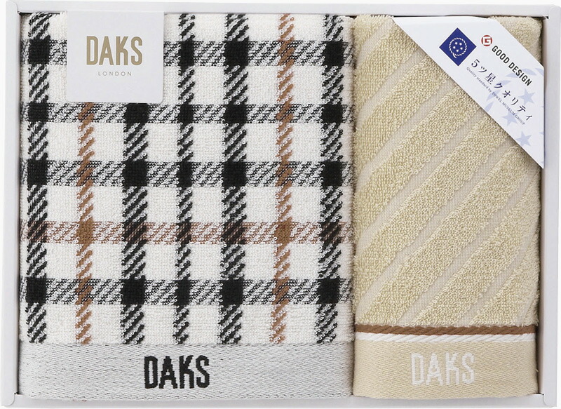 【ラッピング無料】DAKS NEW ハウスチェック フェイスタオル ＆ ウォッシュタオル 55-3069200 綿100%
