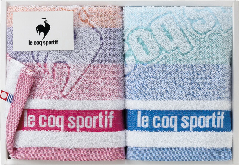 【ラッピング無料】国産 le coq sportif ルコック ビッグロゴ フェイスタオル 2P LQ2302 FT 2P 綿100% 日本製