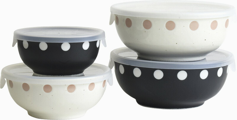 【ラッピング無料】国産 ドットレンジボール4点セット 230535 日本製 保存容器 キャニスター