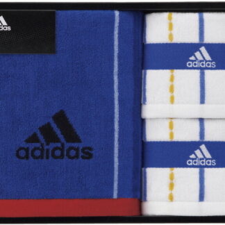【ラッピング無料】アディダス ブラオ スポーツタオル ＆ タオルハンカチ 2P 06-3629250 綿100%