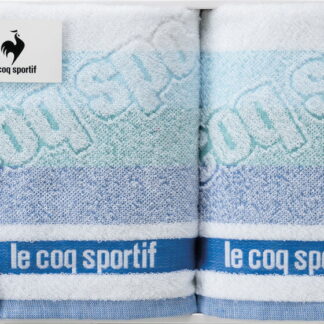 【ラッピング無料】国産 le coq sportif ルコック ビッグロゴ スポーツタオル ＆ フェイスタオル ブルー LQ2302 ST1P FT1P BL 綿100% 日本製
