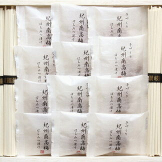【ラッピング無料】紀州南高梅･讃岐うどん詰合せ(木箱入) RUU-300 紀州南高梅はちみつ漬け 讃岐うどん