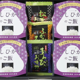 【ラッピング無料】初代田蔵 新潟県産こしひかりパックごはん･高級食材お吸物ギフトセット RPG-3100S 松茸の お吸物 ふかひれスープ あわび入 お吸物