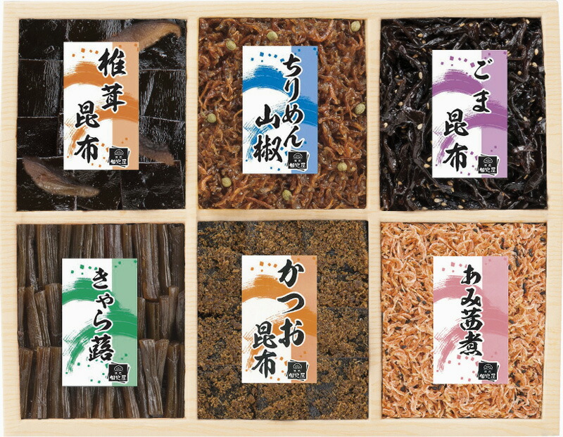 【ラッピング無料】浪花佃史屋 国産佃煮詰合せ LK-30 椎茸昆布 ごま昆布 かつお昆布 ちりめん山椒 きゃら蕗 あみ茜煮