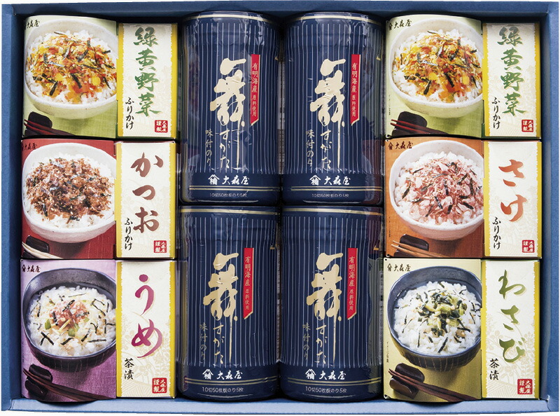 【ラッピング無料】大森屋 卓上のり･お茶漬･ふりかけ詰合せ NTF-40N 味付のり 緑黄野菜ふりかけ かつおふりかけ さけふりかけ うめ茶漬 わさび茶漬