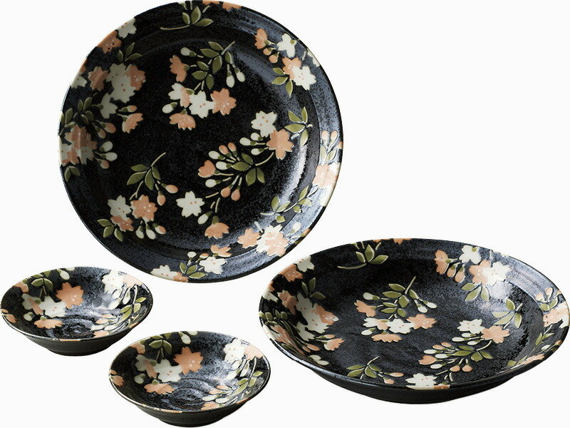 【ラッピング無料】国産 宇野千代 花和み 組皿揃 272501 日本製 大皿 小鉢