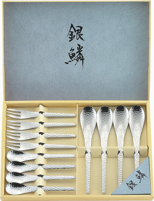 【ラッピング無料】国産 銀鱗 デザート1 2PCセット GR-110 日本製 カトラリーセット コーヒースプーン デザートスプーン ケーキフォーク