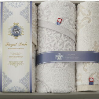 【ラッピング無料】国産 ロイヤル リッチ フェイスタオル 2P ＆ ハンドタオル RRC6627 綿100% 日本製