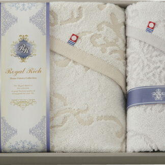 【ラッピング無料】国産 ロイヤル リッチ バスタオル ＆ フェイスタオル RRC6636 綿100% 日本製