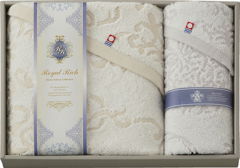 【ラッピング無料】国産 ロイヤル リッチ バスタオル ＆ フェイスタオル RRC6636 綿100% 日本製