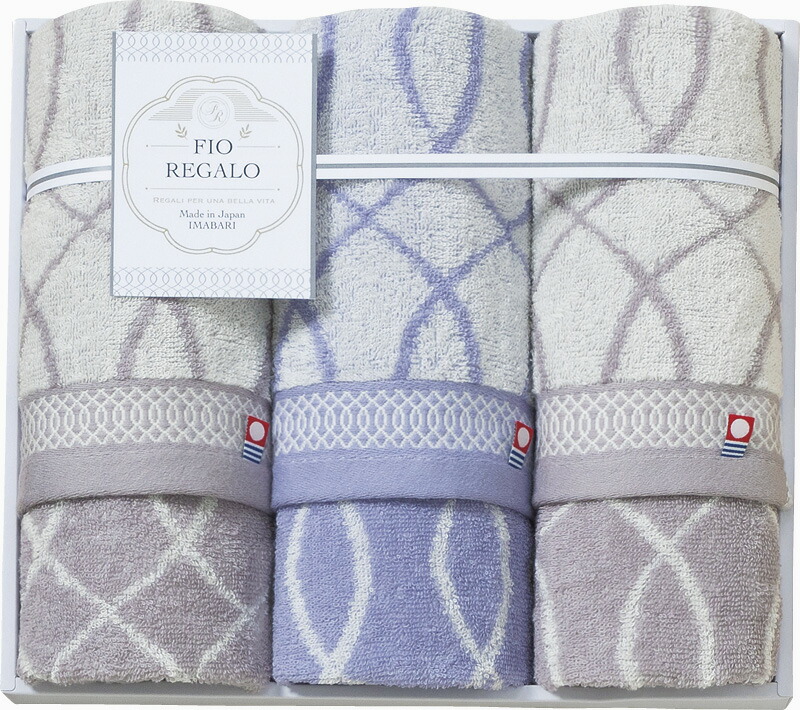 【ラッピング無料】国産 今治製タオル FIO REGALO フェイスタオル 3P IFR-3001 綿100% 日本製