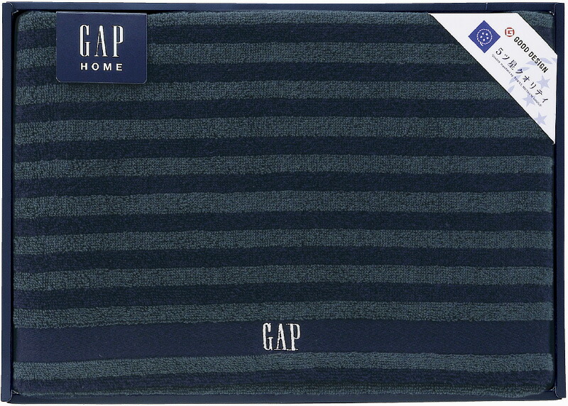 【ラッピング無料】GAP HOME NEW ボーダーギフト バスタオル 54-3049300 綿100%