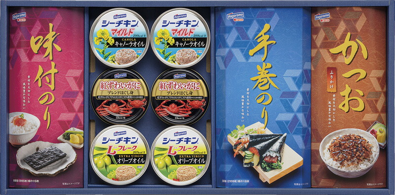 【ラッピング無料】はごろもフーズ バラエティギフト彩味膳 NZ-50A シーチキン 紅ずわいがにブレンドほぐし身 味付のり 手巻のり かつおふりかけ