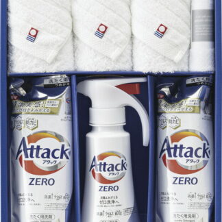 【ラッピング無料】つかいたい贈りたい アタックZEROワンハンドタイプ ＆ 今治製甘撚りタオルセット ZER-50 フェイスタオル 詰替用 マイクロファイバークロス