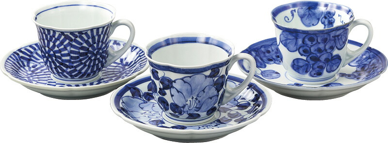 【ラッピング無料】国産 瀬戸焼 釉変わり組碗皿 2203 日本製 カップ＆ソーサー