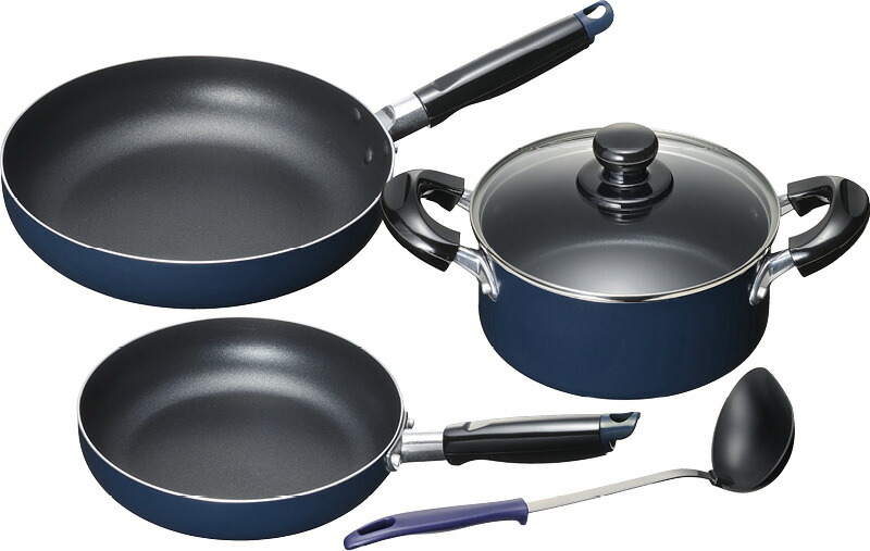 【ラッピング無料】スティージー IH対応両手鍋18cm ＆ フライパン20･24cm(お玉付) MB-2381