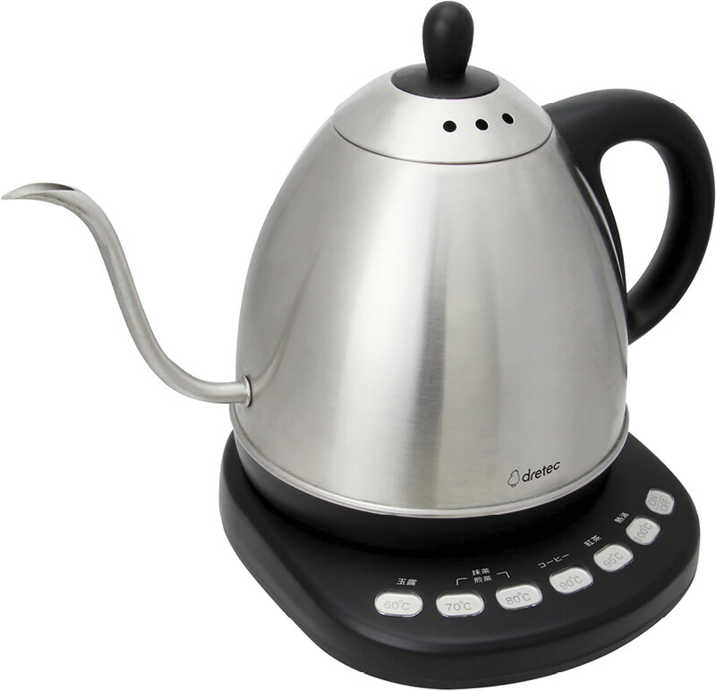 【ラッピング無料】ドリテック 温度調整付ケトル 「リベリカ 」0.8L シルバー PO-162SV 電気ケトル
