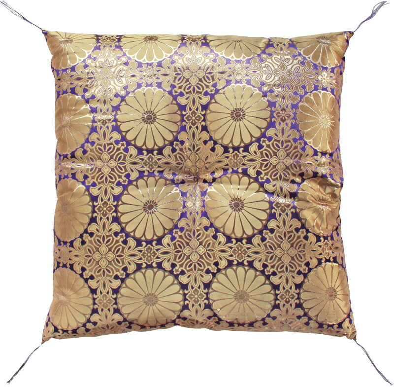 【ラッピング無料】国産 銘仙判 仏前 座布団 ブルー L26-B(S) BL 日本製