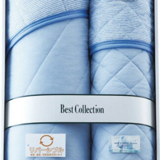 【ラッピング無料】涼感 ＆ 吸水速乾リバーシブル キルトケット ＆ 敷パット ブルー CP-6103BL 敷きパッド