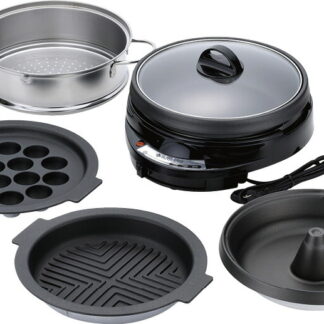 【ラッピング無料】レギュール グリルパン5点セット RM-9273 プレート 焼肉 たこ焼き しゃぶ鍋 スチーマー 油引き 竹串