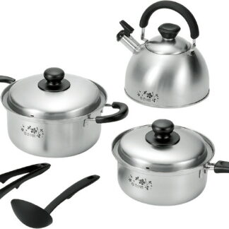 【ラッピング無料】国産 燕人の匠 桜吟 キッチンツール5点セット ETS-1500 日本製 両手鍋 片手鍋 笛吹きケトル お玉 トング