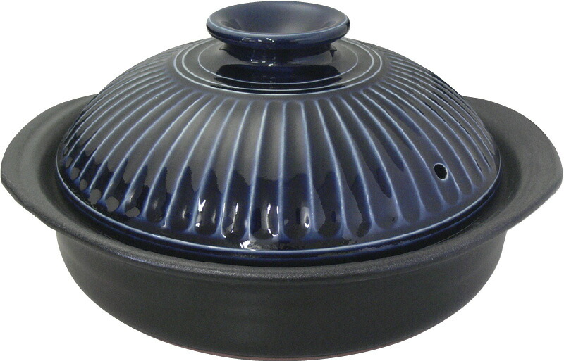 【ラッピング無料】国産 萬古焼 菊花瑠璃釉 9号セラミック加工IH土鍋 2080-1855 日本製