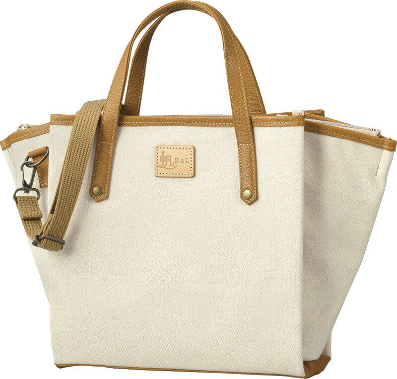 【ラッピング無料】国産 HaL 倉敷産帆布×姫路レザー プリーツ ショルダーバッグ HAL88150-BE 日本製