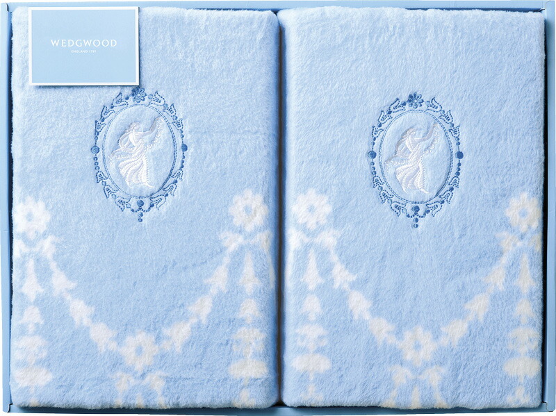 【ラッピング無料】国産 ウェッジウッド ジャスパー 綿毛布(毛羽部分) 2枚組 FQ88201065 日本製 毛布 ブランケット