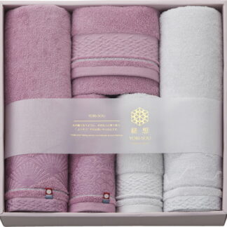 【ラッピング無料】国産 縒想(YORI-SOU) バスタオル 2P ＆ フェイスタオル 3P YR22150 綿100% 日本製