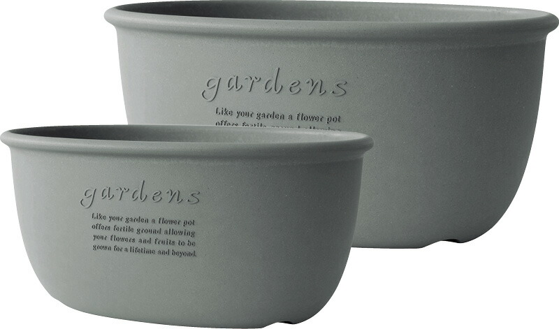 【ラッピング無料】国産 ハチマンガーデンズ エコプランター オーバル400･490 2個組 242383 日本製