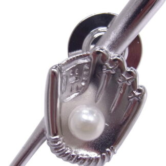 【ラッピング無料】国産 パール･パール･コウベ スポーツタックブローチ 野球 TKR507-45 日本製