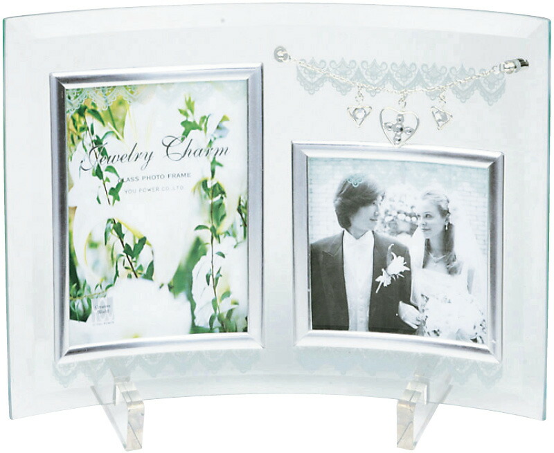【ラッピング無料】ジュエリーチャーム ガラスフォトフレーム 2W GF-02051 絵画 フラワー アート