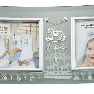 【ラッピング無料】メリーチャーム ガラスフォトフレーム 2Ｗ GF-02591 絵画 フラワー アート