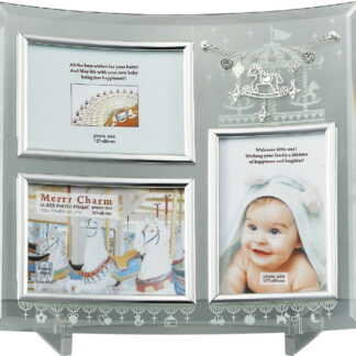 【ラッピング無料】メリーチャーム ガラスフォトフレーム 3Ｗ GF-03591 絵画 フラワー アート