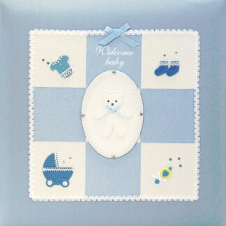 【ラッピング無料】国産 フエルアルバム ウェルカムベビー アルバム ブルー アH-LB-501-B 日本製 ベビーアルバム